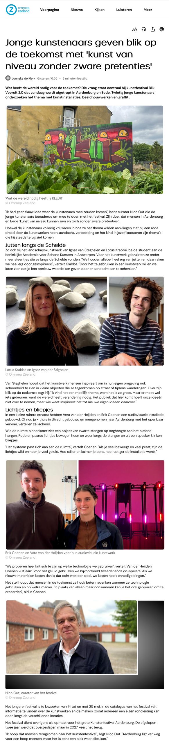 Blik Vooruit 2026- Pers - Omroep Zeeland - 14 mei 2026