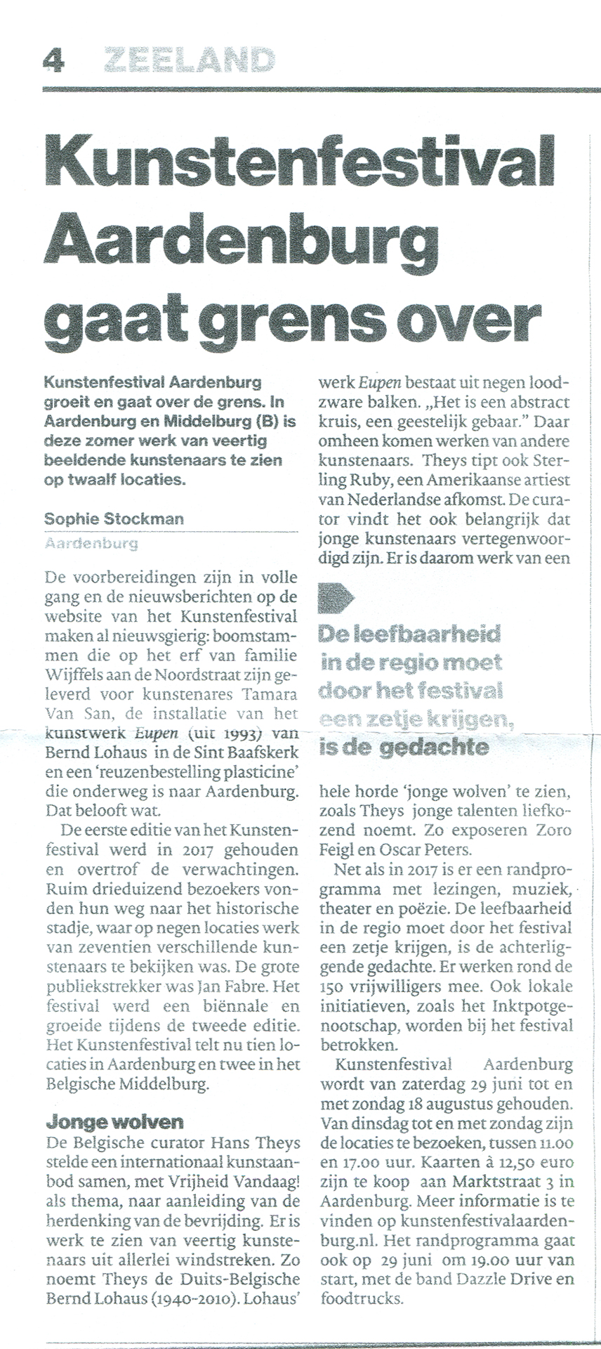 KFA 2019 - Pers - PZC - 15 juni 2019